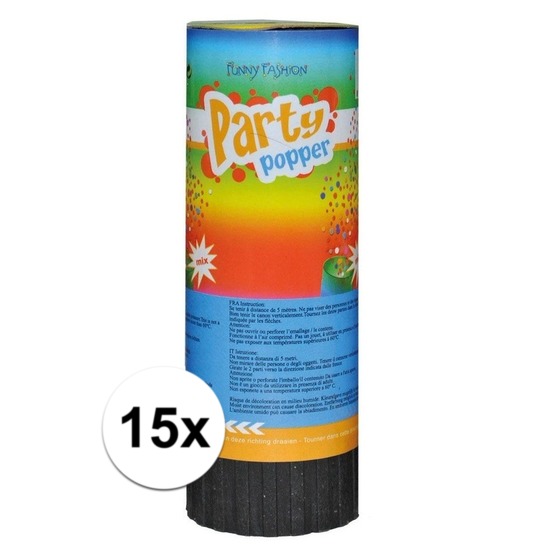 15x Mini party poppers 11 cm -