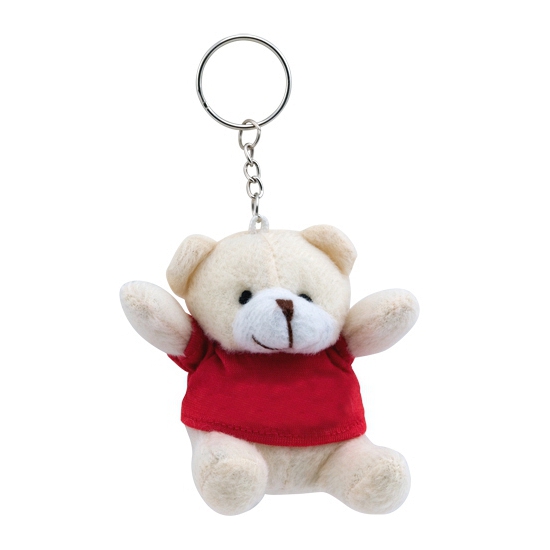 15x Pluche teddybeer knuffels sleutelhangers rood 8 cm