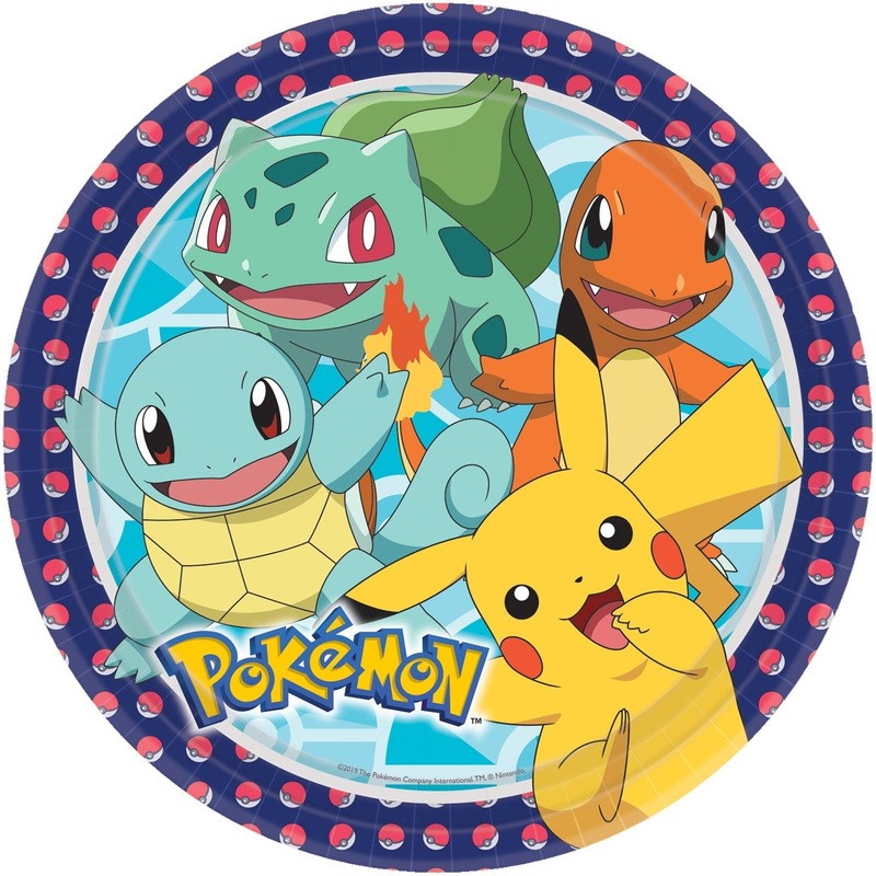 16x Pokemon themafeest eetbordjes 22,8 cm -