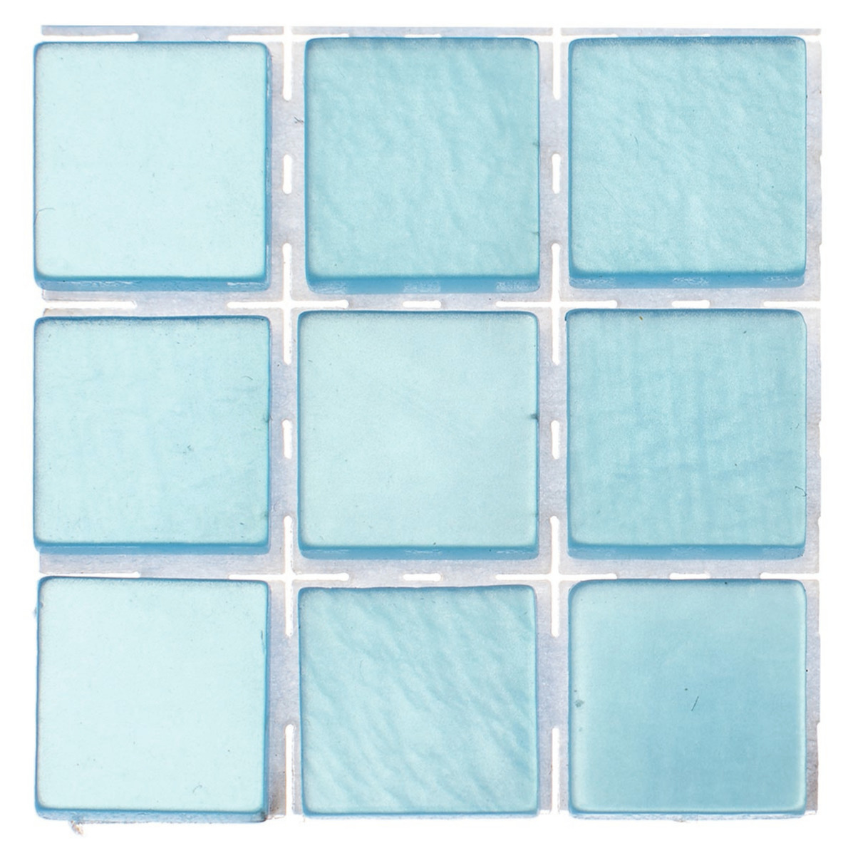 189x stuks mozaieken maken steentjes-tegels kleur lichtblauw 10 x 10 x 2 mm