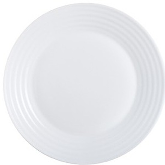 Luminarc 18x stuks Dessert/gebaksbordjes wit glas 19 cm -