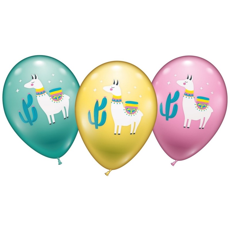 18x stuks Lama/alpaca thema ballonnen 28 cm -