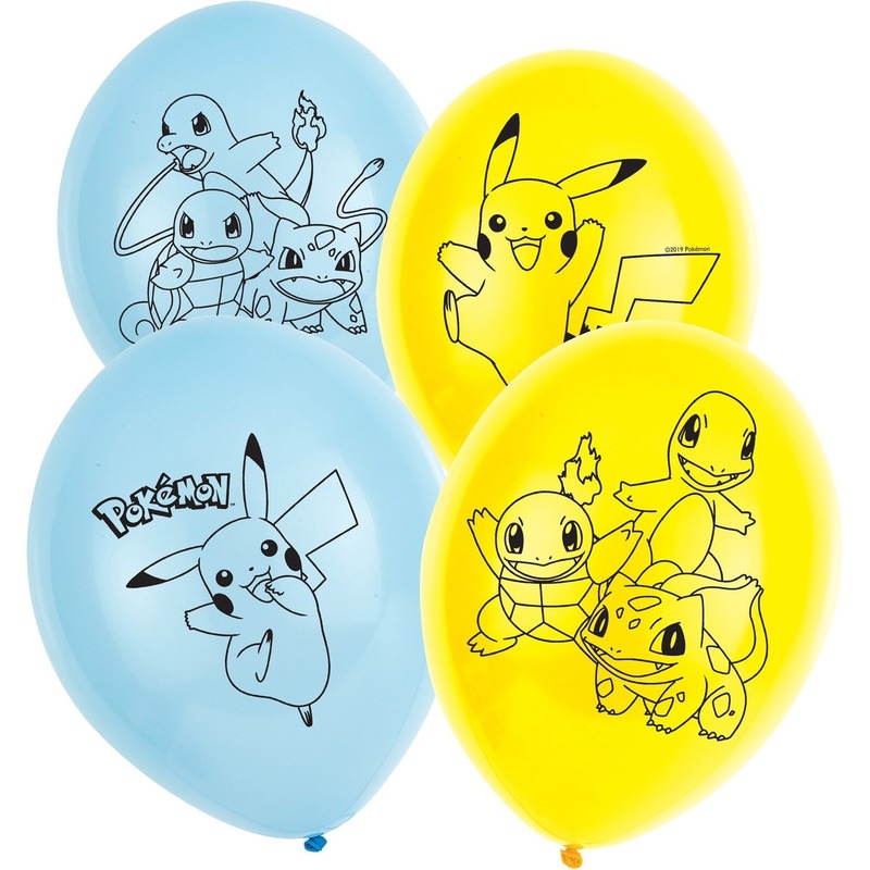 18x stuks Pokemon thema feest/verjaardag ballonnen 28 cm -