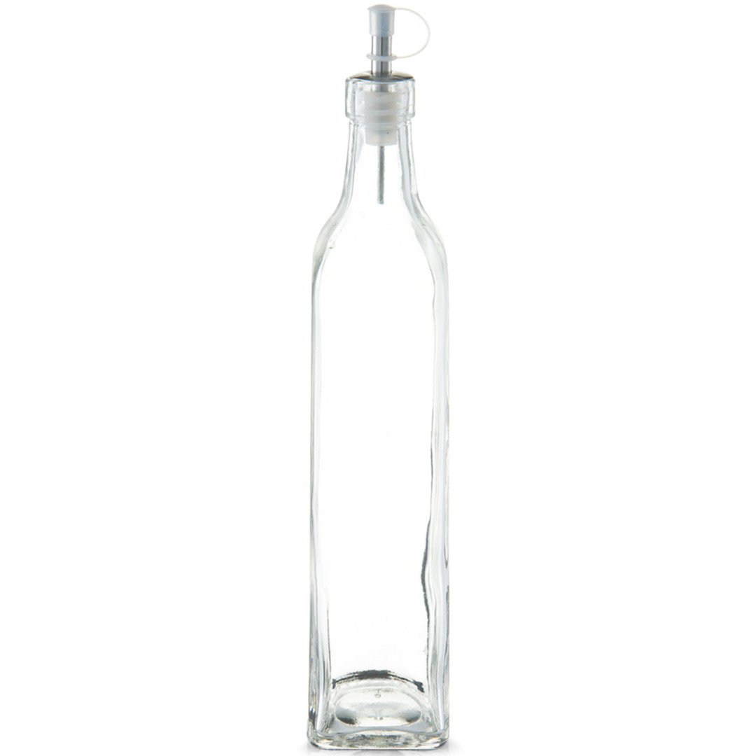 1x Glazen azijn-olie flessen met schenktuit 500 ml
