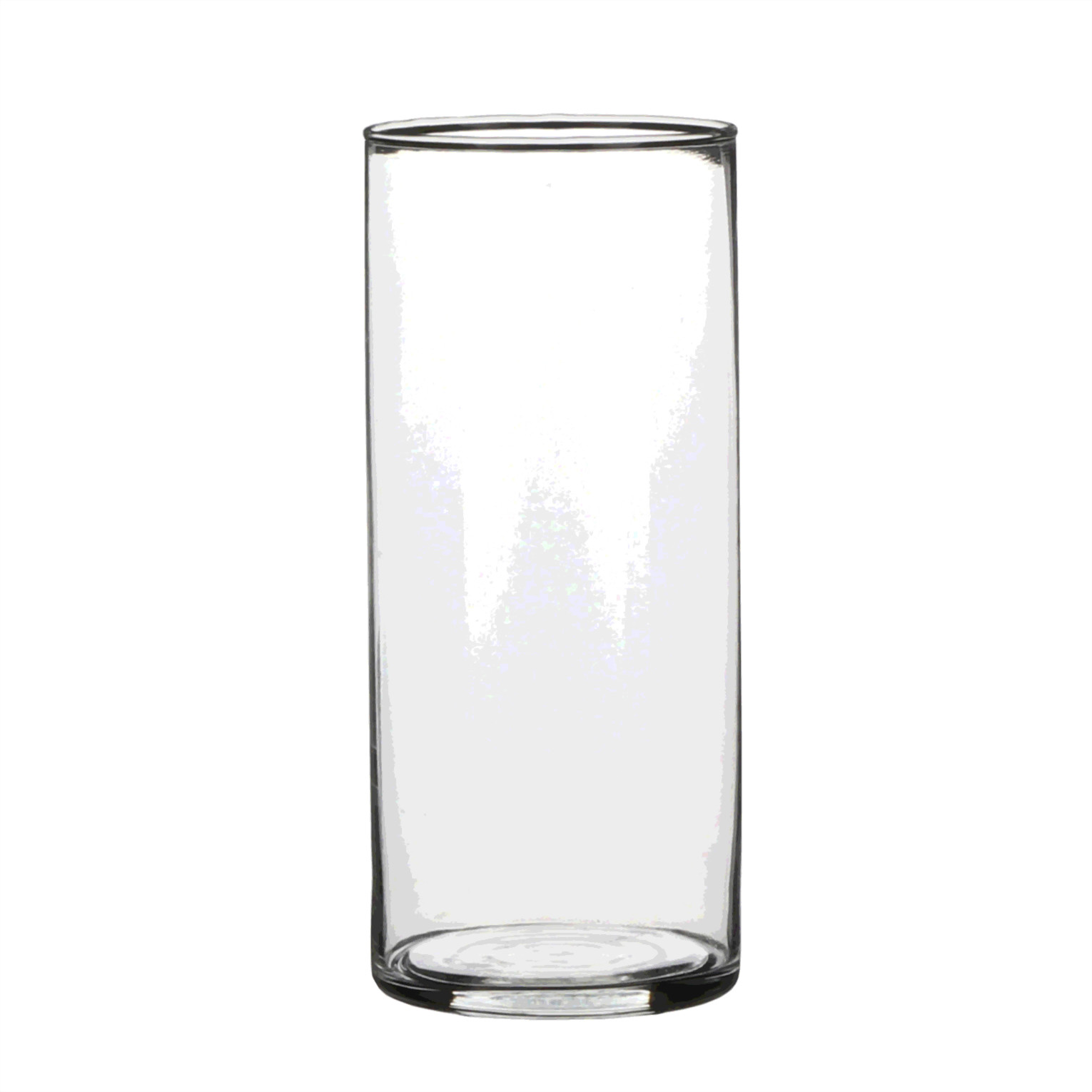 1x Glazen cilinder vaas-vazen 19 cm rond