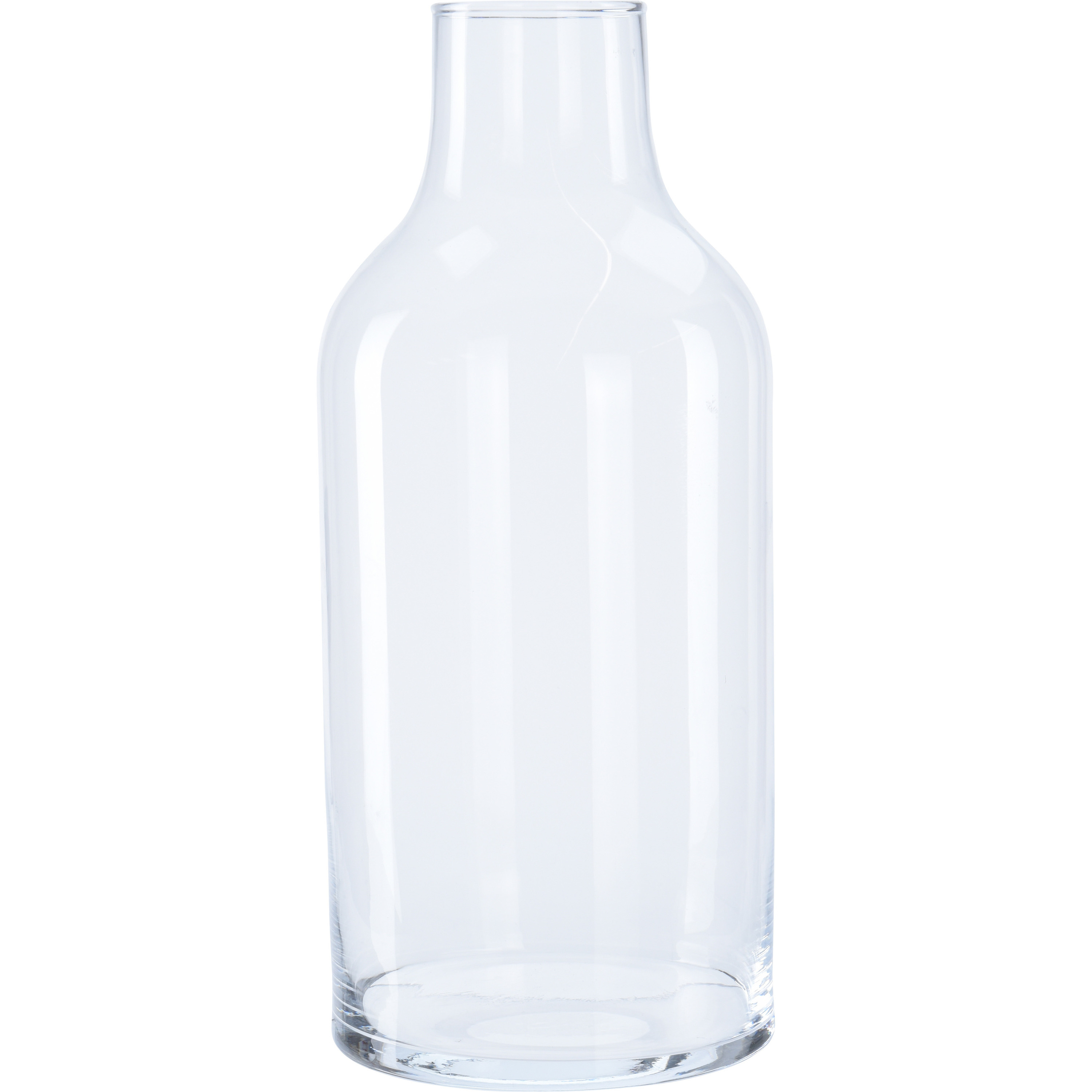 Merkloos 1x Glazen fles vaas/vazen 13,5 x 30 cm transparant 3300 ml -