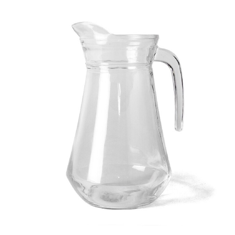 Gerimport 1x Glazen water karaffen/waterkannen 1 liter -