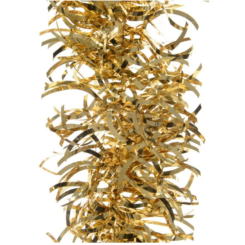 1x Gouden golf kerstslingers 10 cm breed x 270 cm kerstversiering