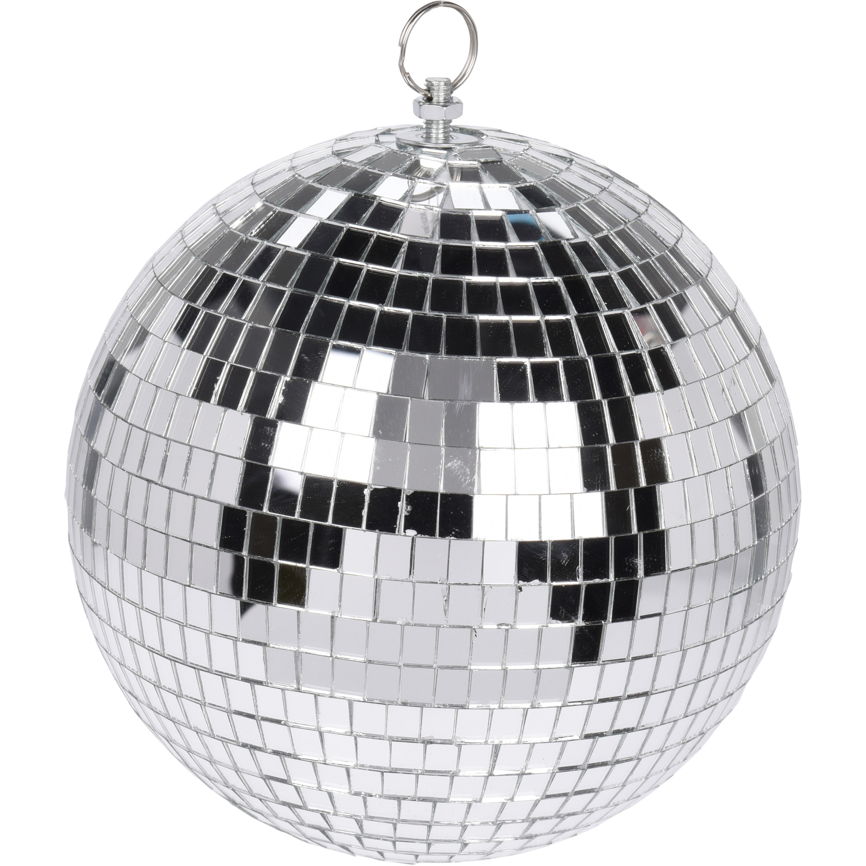 1x Grote zilveren disco kerstballen discoballen-discobollen glas-foam 12 cm