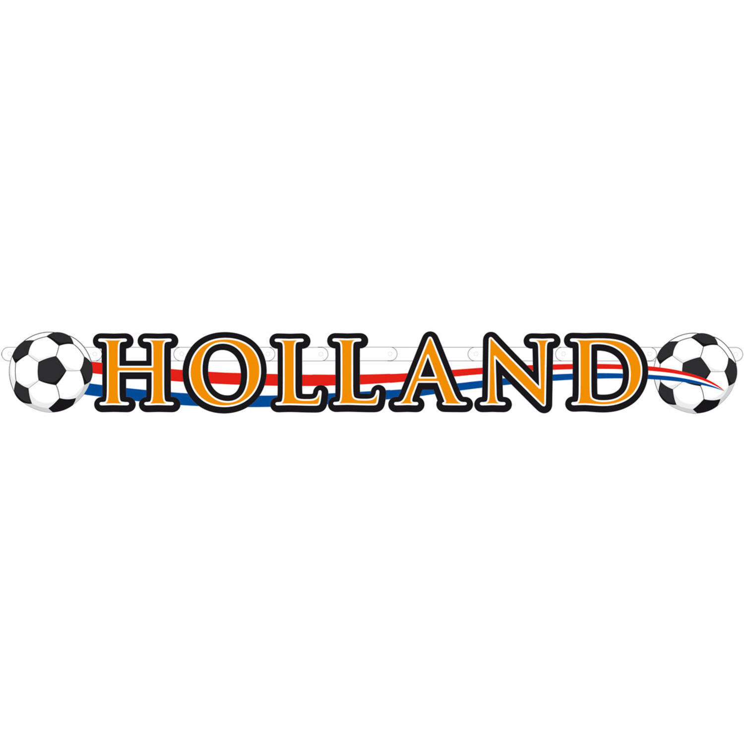 1x Holland voetbal slinger- bannier karton 115x12 cm Oranje versiering raam