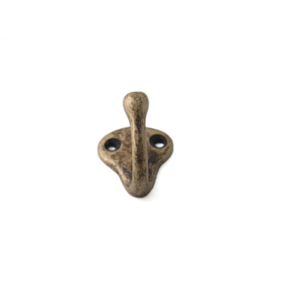 1x Luxe kapstokhaken-jashaken-kapstokhaakjes aluminium antiek brons enkele haak 3,5 x 3,0 cm