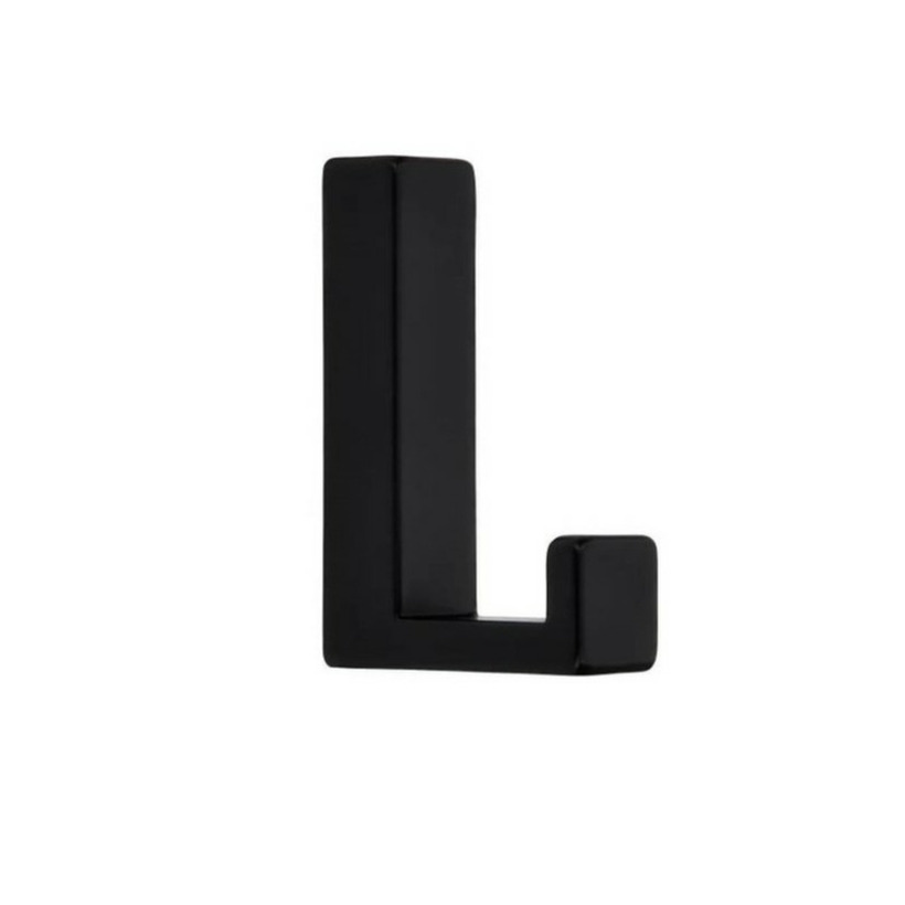 1x Luxe kapstokhaken-jashaken-kapstokhaakjes metaal modern zwart enkele haak 4 x 6,1 cm
