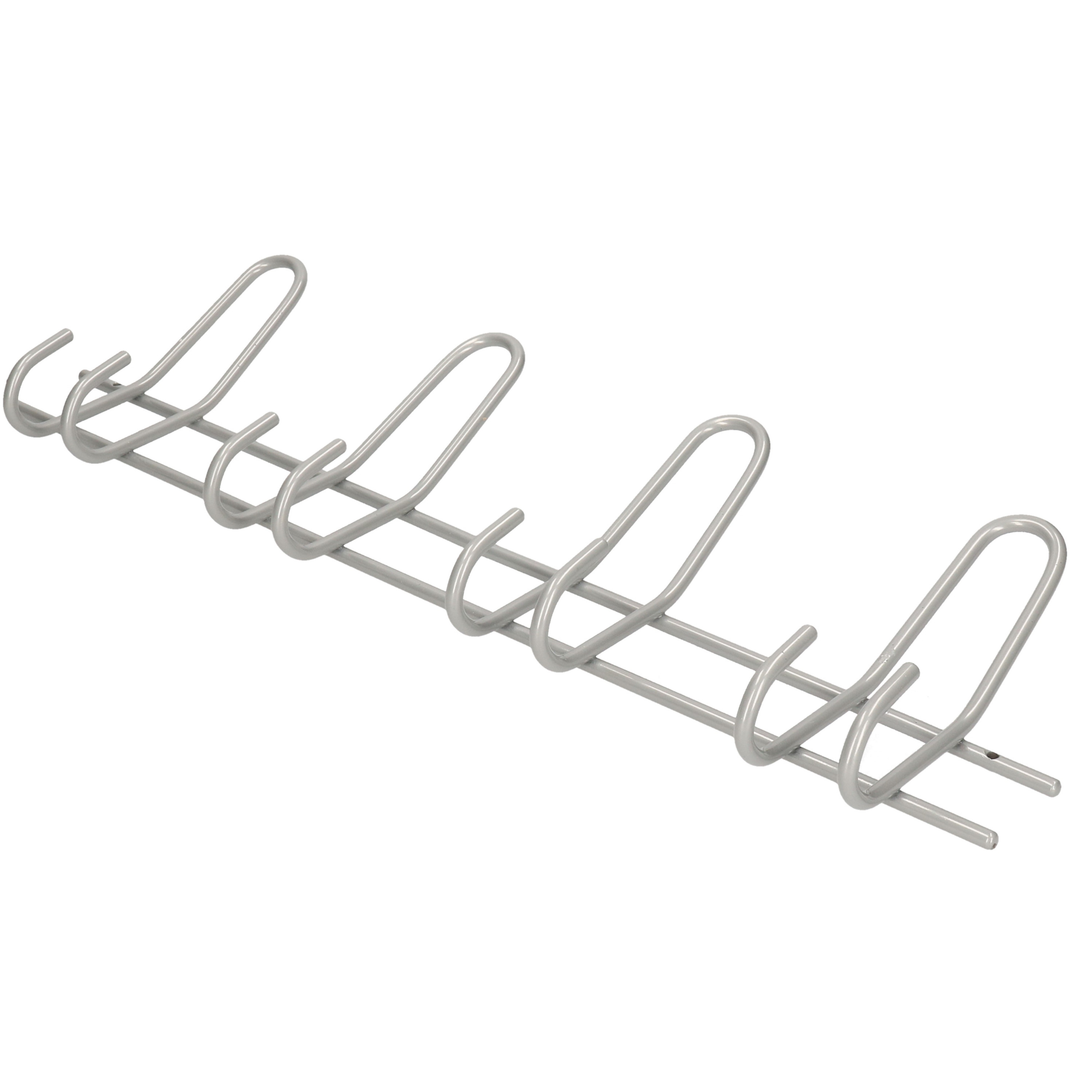 1x Luxe kapstokken-jashaken-wandkapstokken aluminium kapstok 4x dubbele brede haak 16,5 x 53 cm