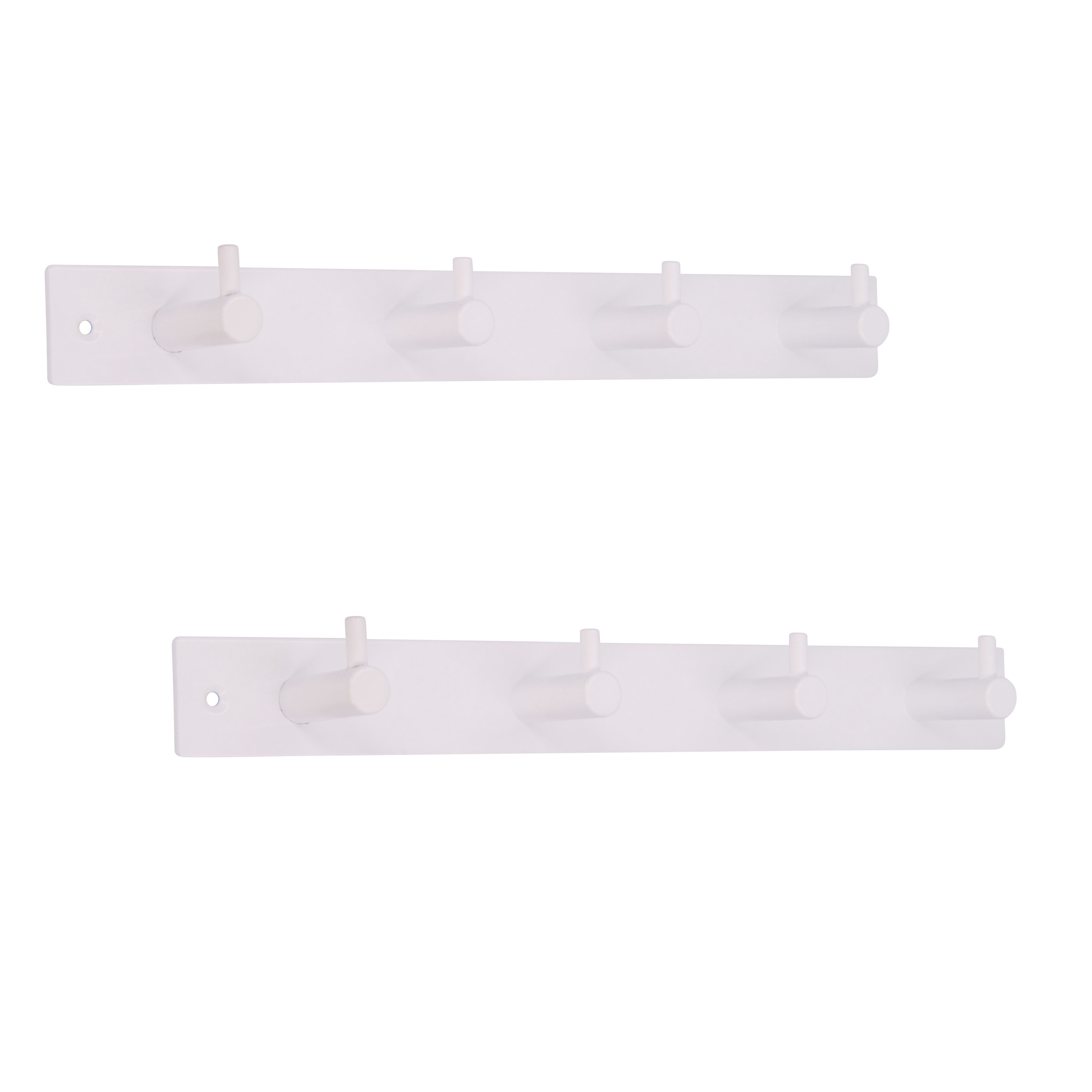 1x Luxe kapstokken-jashaken-wandkapstokken wit metaal 4x enkele haak 32.2 x 4.3 cm