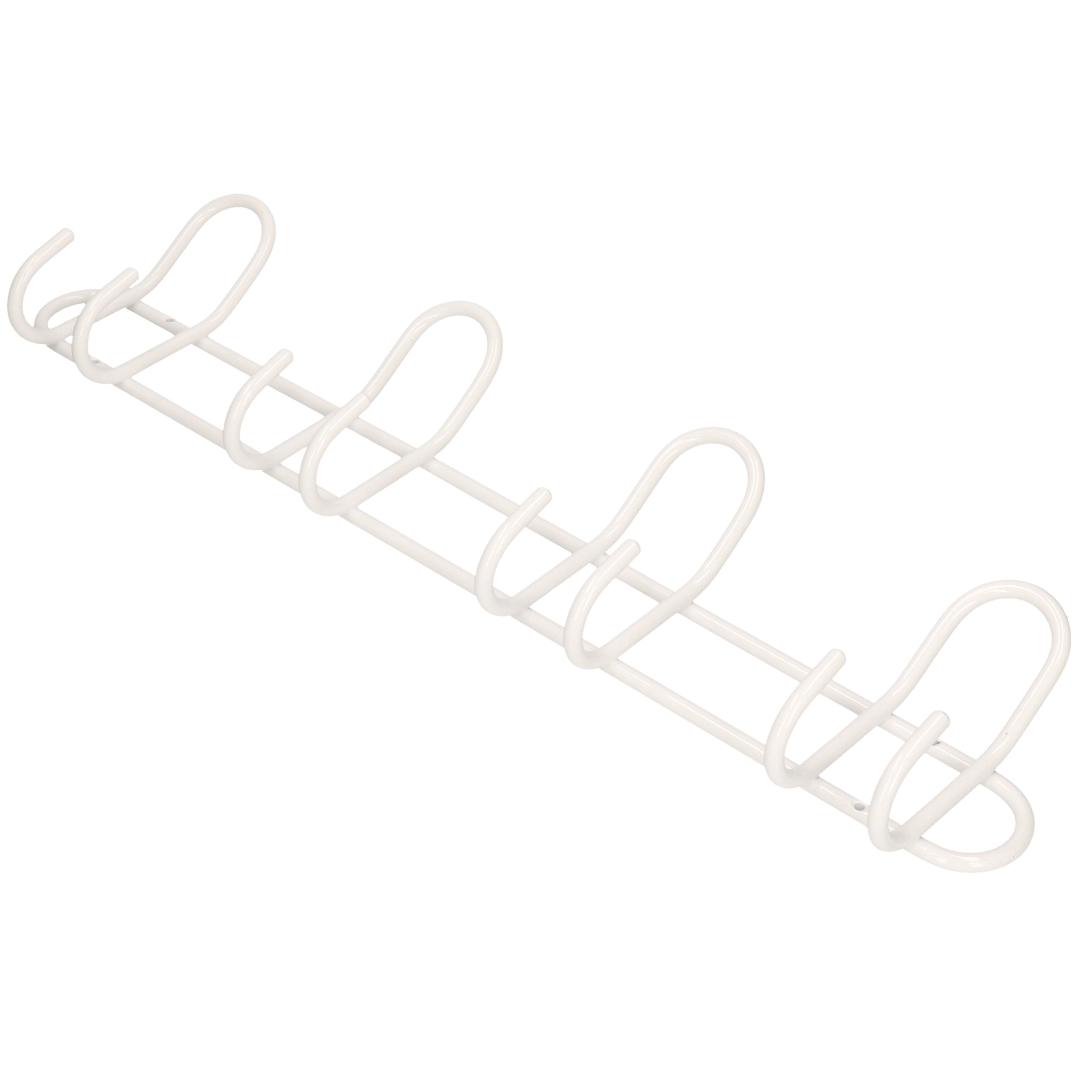 1x Luxe kapstokken-jashaken-wandstokken wit aluminium 4x dubbele haak 14,5 x 53 cm