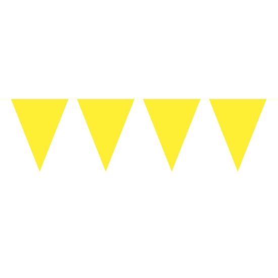 1x Mini vlaggenlijn-slinger geel 300 cm