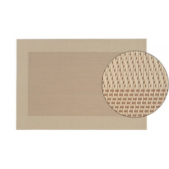 1x Placemat beige-bruin geweven-gevlochten met rand 45 x 30 cm