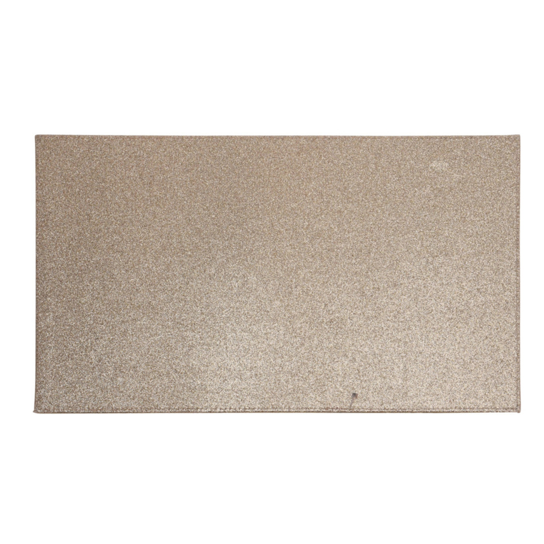 Merkloos 1x Rechthoekige glitter placemats/onderleggers bruin/goud x 29 cm -