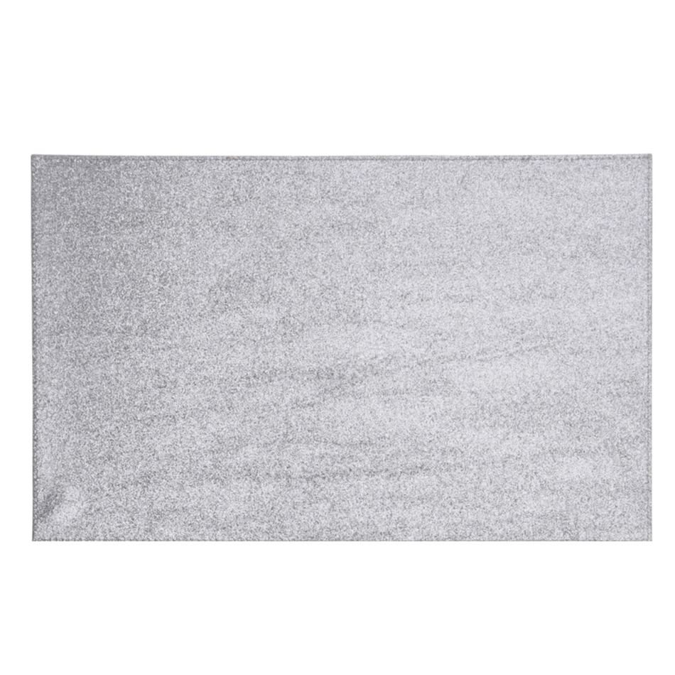 Merkloos 1x Rechthoekige glitter placemats/onderleggers zilver x 29 cm -