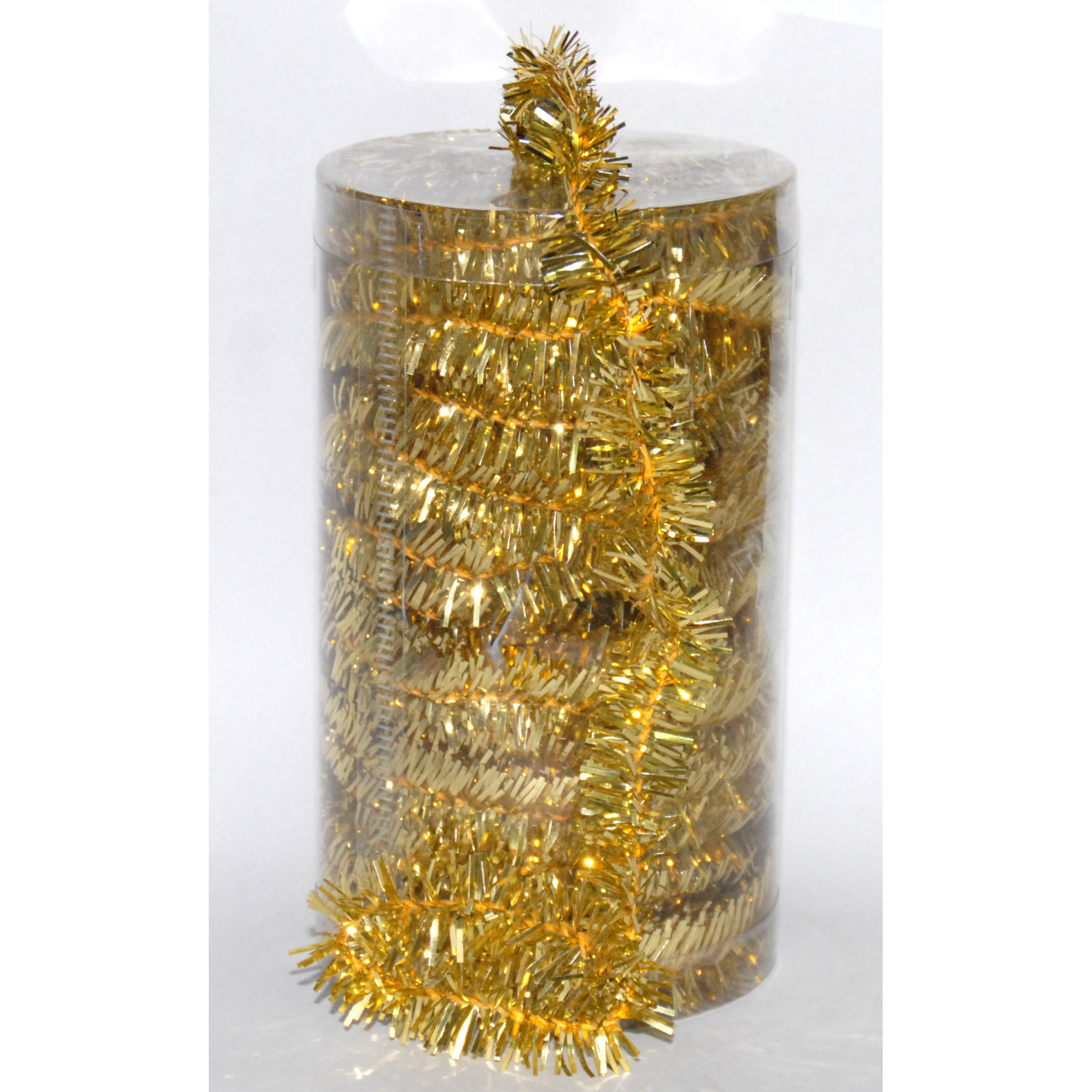 1x stuks folie tinsel slingers-guirlandes goud 20 meter kerstslingers