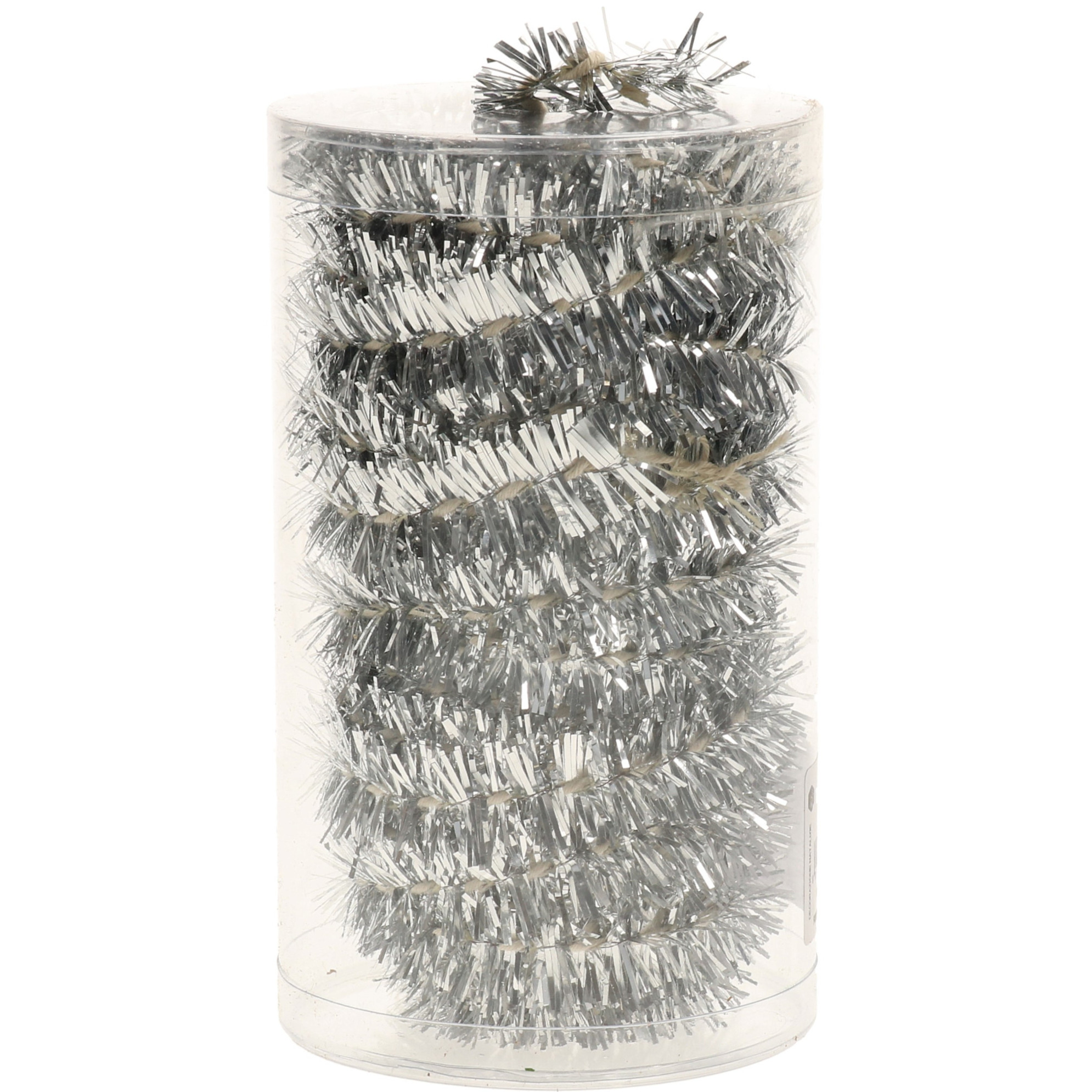 1x stuks folie tinsel slingers-guirlandes zilver 20 meter kerstslingers