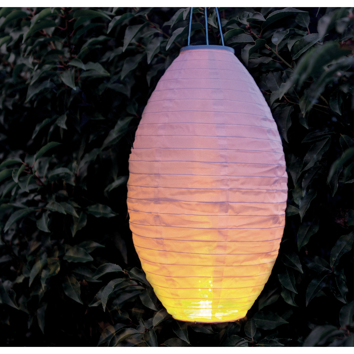 1x stuks luxe solar lampion-lampionnen wit met realistisch vlameffect 30 x 50 cm