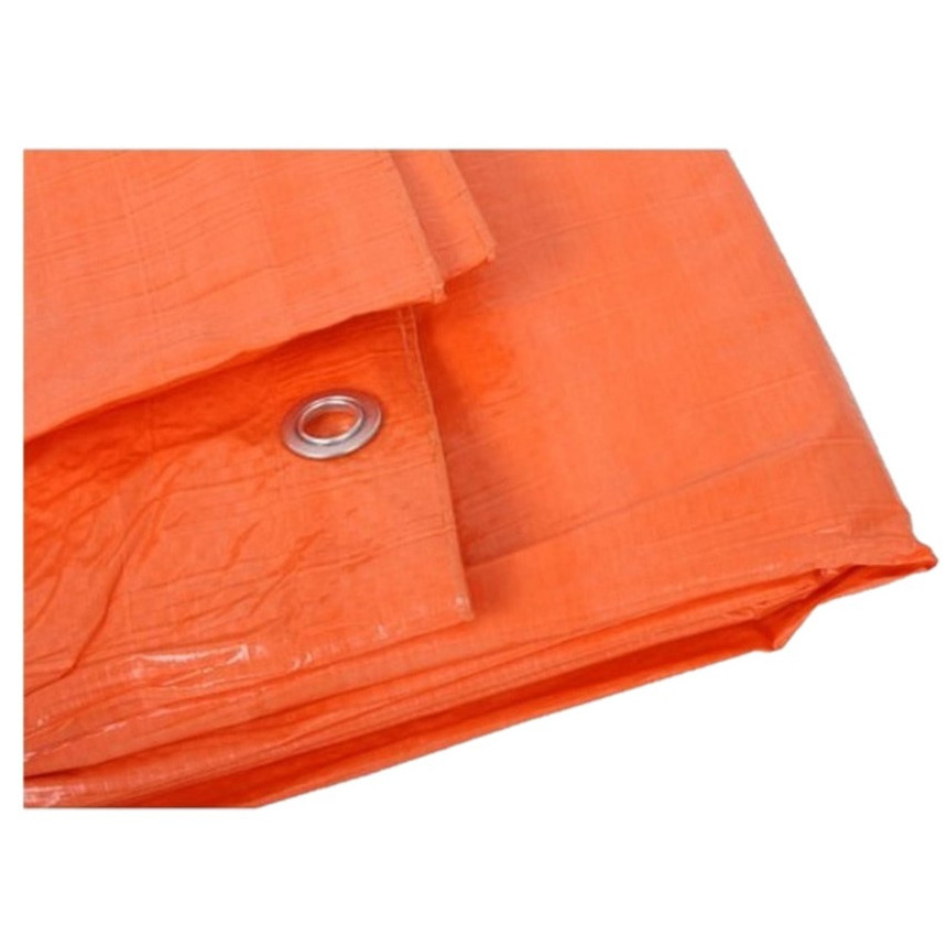 1x stuks outdoor-camping oranje afdekzeil-dekzeil 8 x 10 meter met ringen