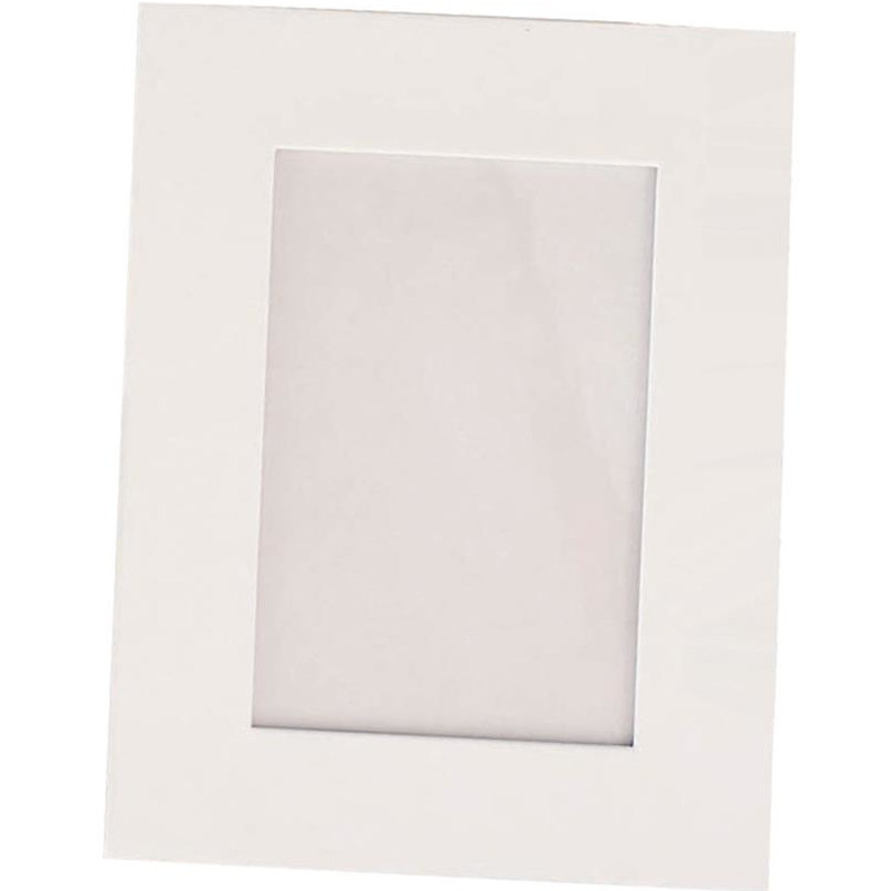 1x Witte kartonnen fotolijsten-fotolijstjes 16,6 x 21,6 cm DIY hobby-knutselmateriaal