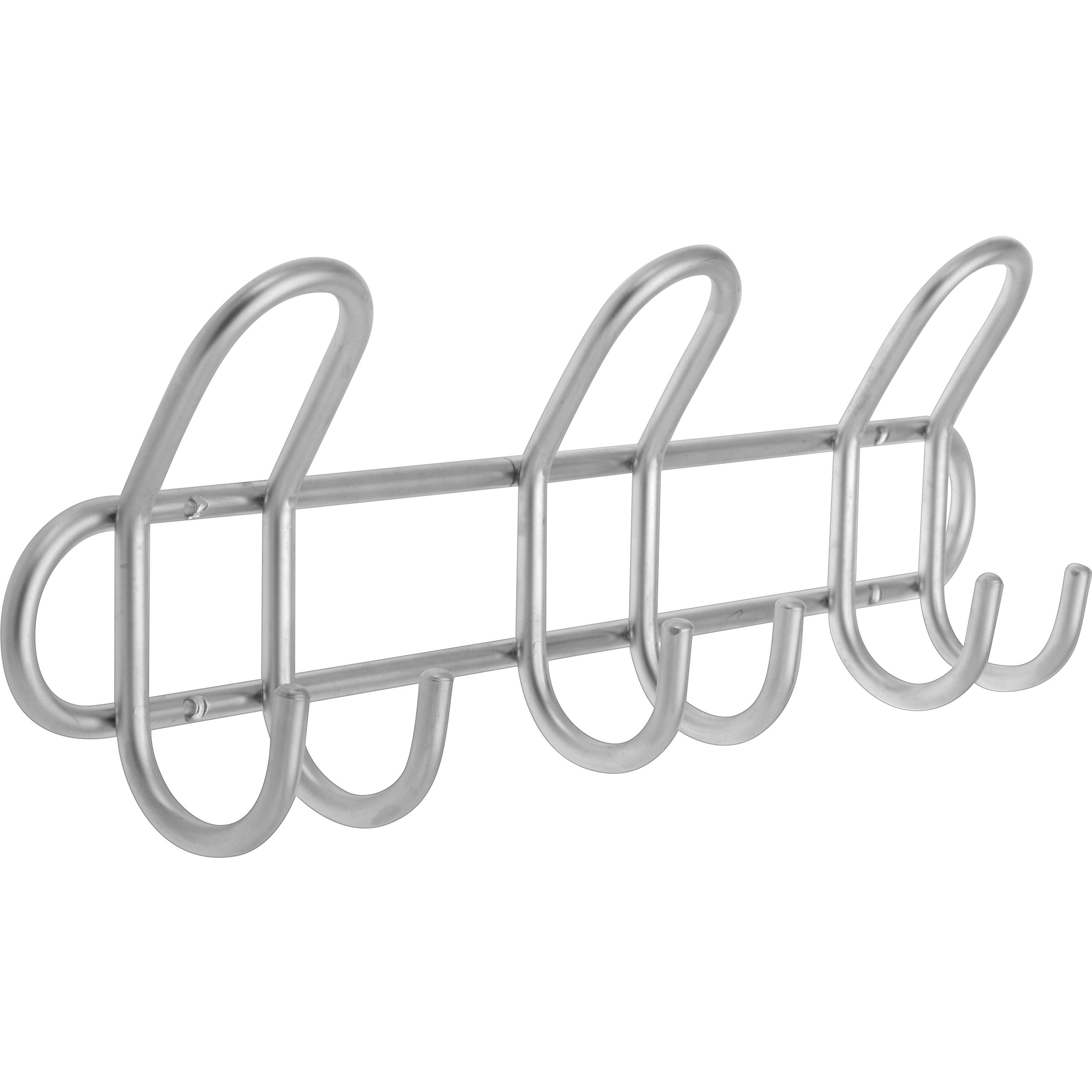1x Zilveren kapstokken met 6 haken 40 cm - Woonaccessoires - Kleding/jassen ophangen - Kapstokken