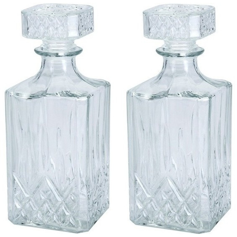 2 Stuks glazen whisky-water karaf 750 ml-9 x 23 cm kristal