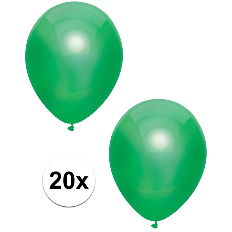 20x Donkergroene metallic ballonnen 30 cm -