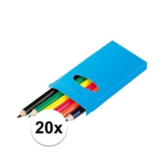 20x Doosjes kleurpotloden met 6 potloden