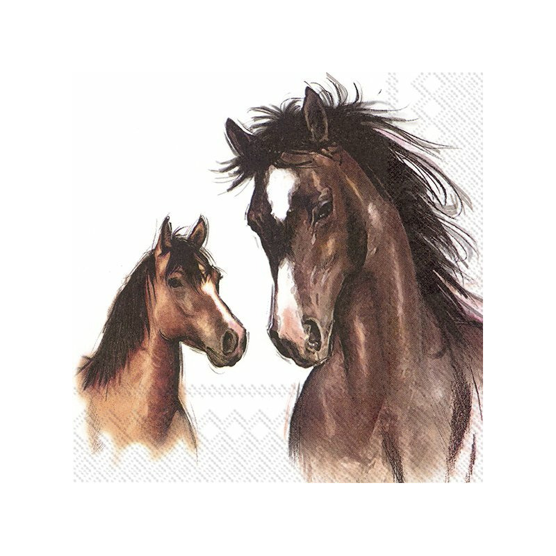 20x Gekleurde 3-laags servetten paarden 33 x 33 cm
