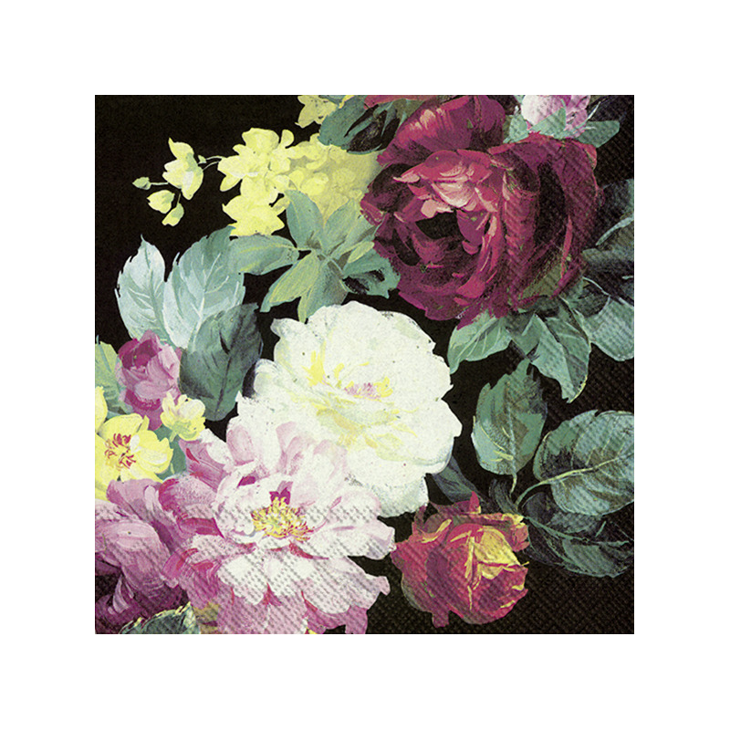 20x Gekleurde 3-laags servetten vintage rozen 33 x 33 cm