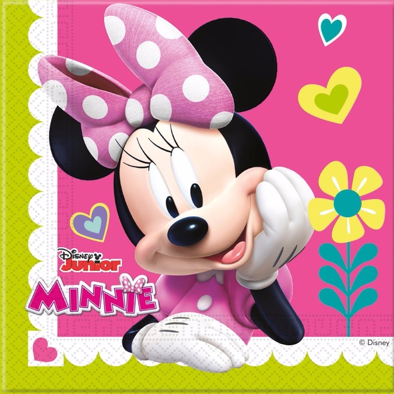 steekpenningen Interesseren Matig 20x Minnie Mouse themafeest servetten 33 x 33 cm papier - Minnie Mouse thema  - Bellatio warenhuis