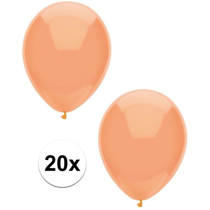 20x Perzik oranje metallic ballonnen 30 cm