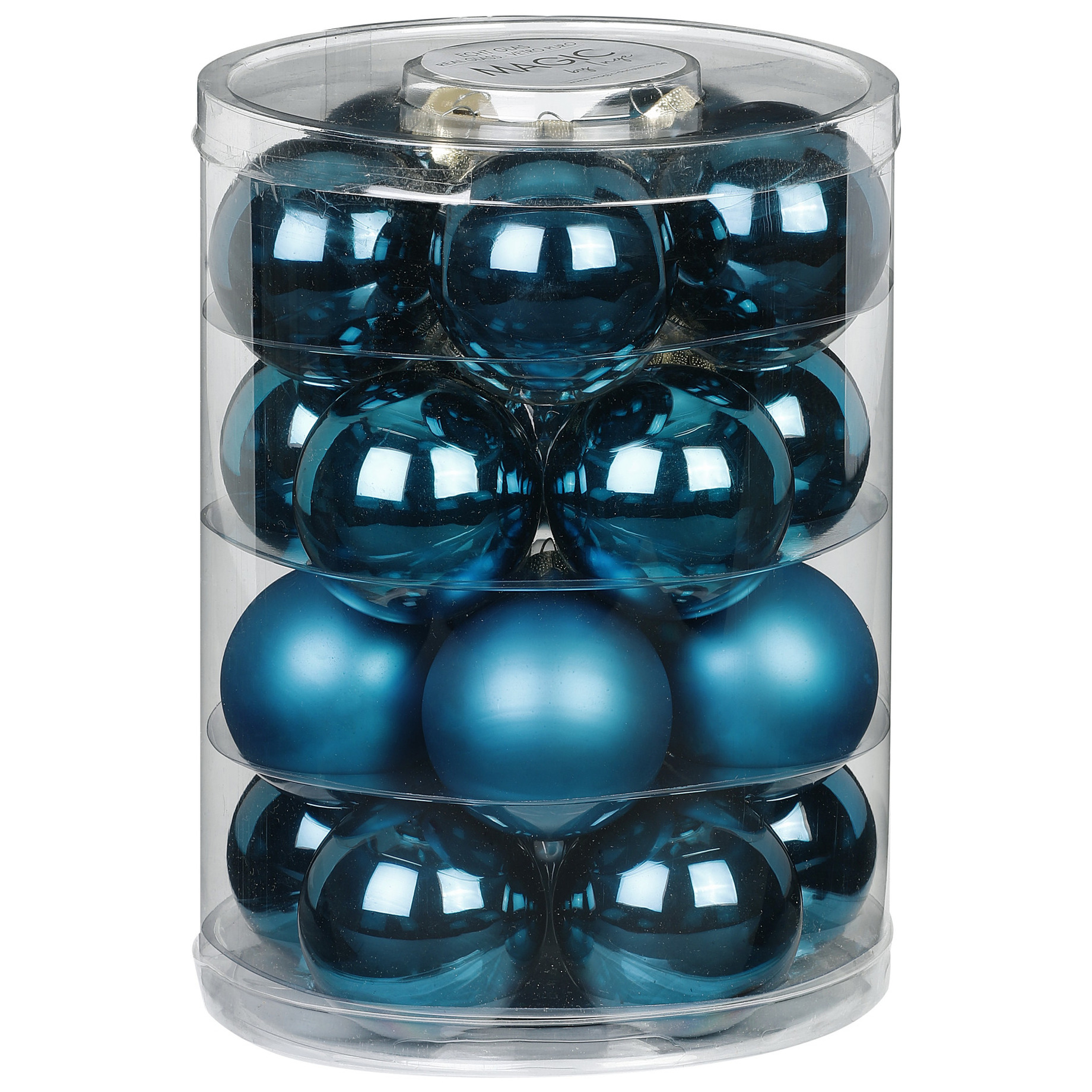 20x stuks glazen kerstballen diep blauw 6 cm glans en mat - Kerstboomversiering/kerstversiering