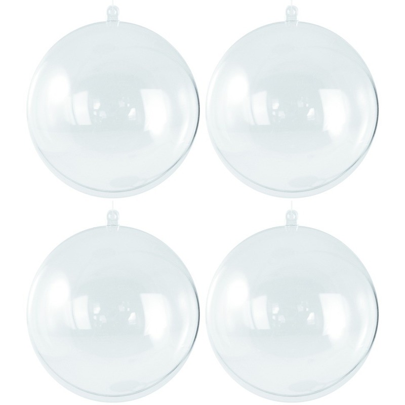 20x Transparante hobby-DIY kerstballen 6 cm