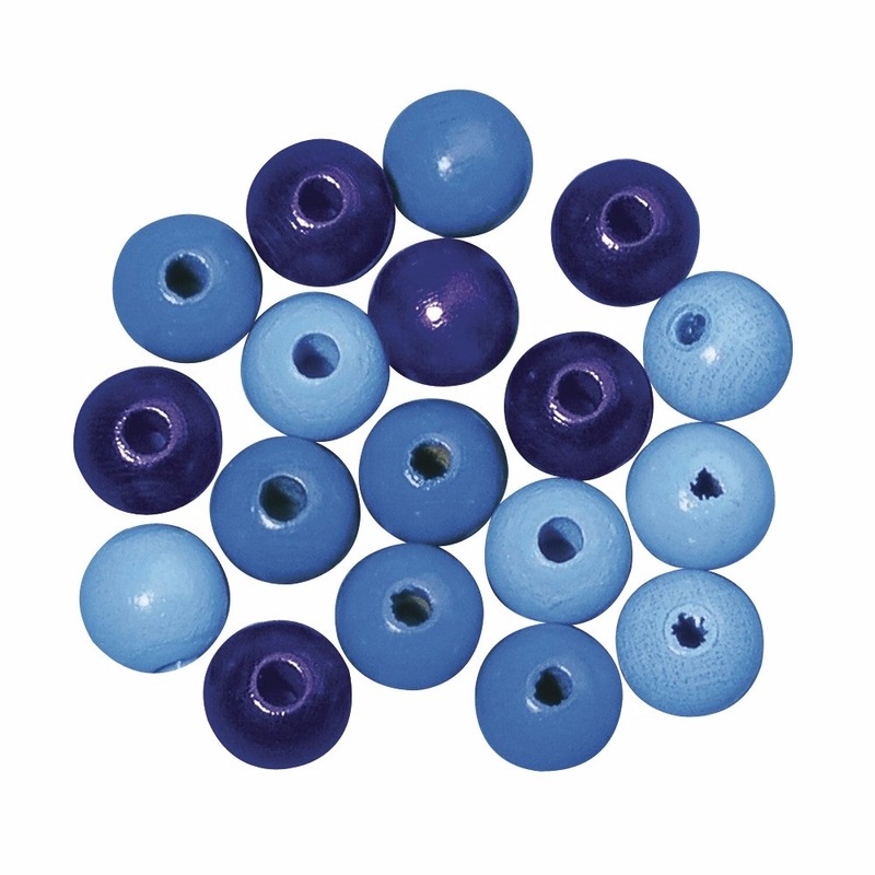 Gekleurde blauwe hobby kralen van hout 6mm - 230x stuks - DIY sieraden maken - Kralen rijgen hobby materiaal