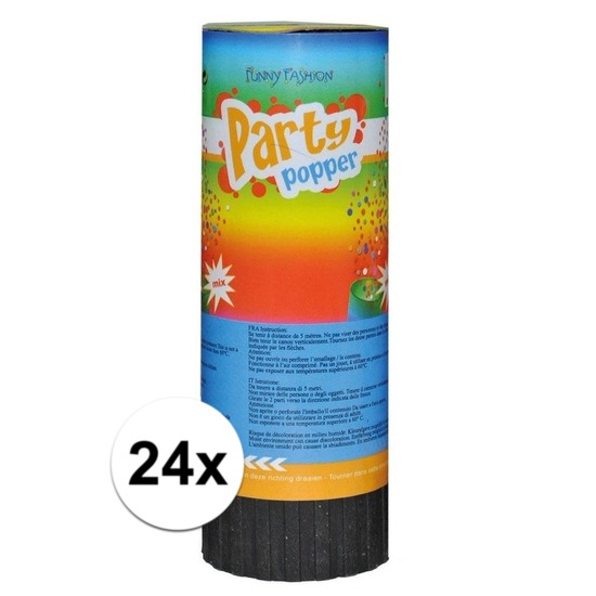 24x Mini party poppers 11 cm -