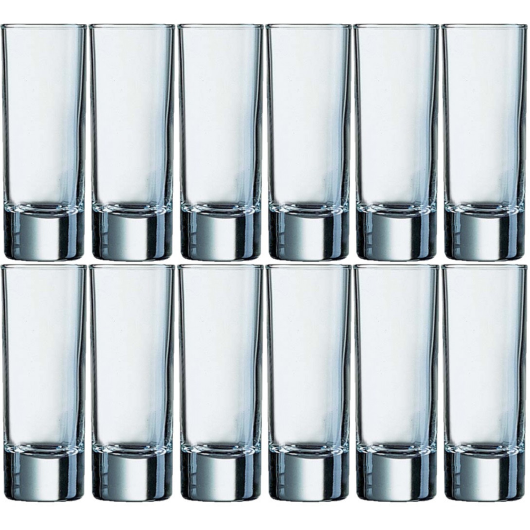 24x Stuks shotglazen-shotglaasjes van glas 65 ml