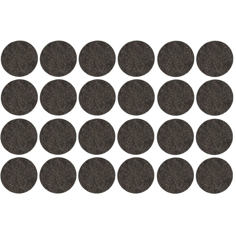 24x Zwarte ronde meubelviltjes-antislip noppen 2,6 cm