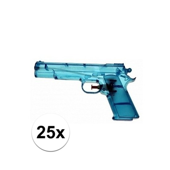 Afbeelding van 25x Blauw speelgoed waterpistolen 20 cm