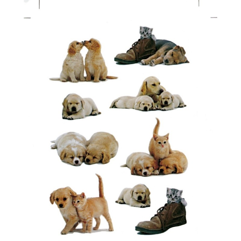 27x Honden-puppy en katten-poezen dieren stickers