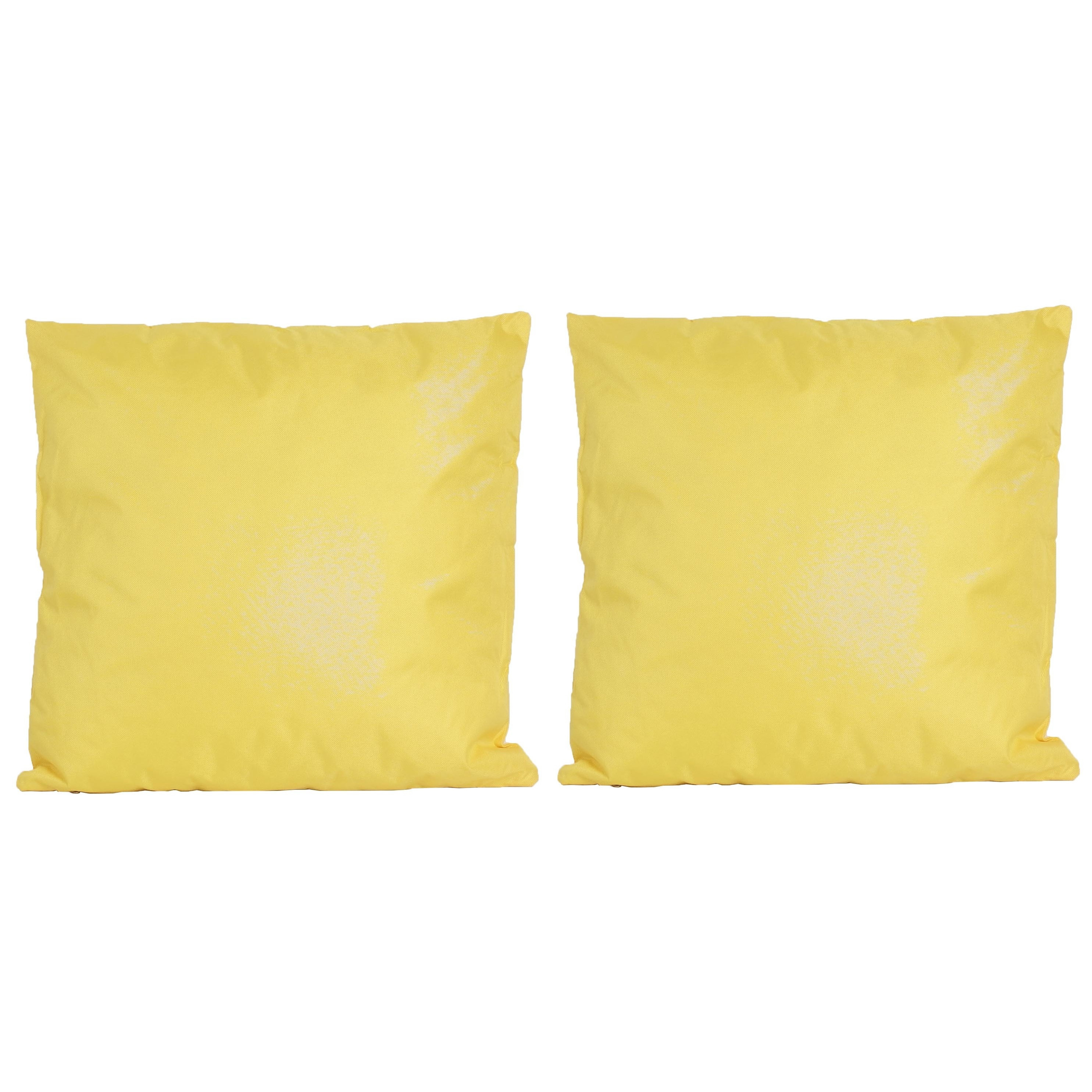 2x Bank-sier kussens voor binnen en buiten in de kleur geel 45 x 45 cm