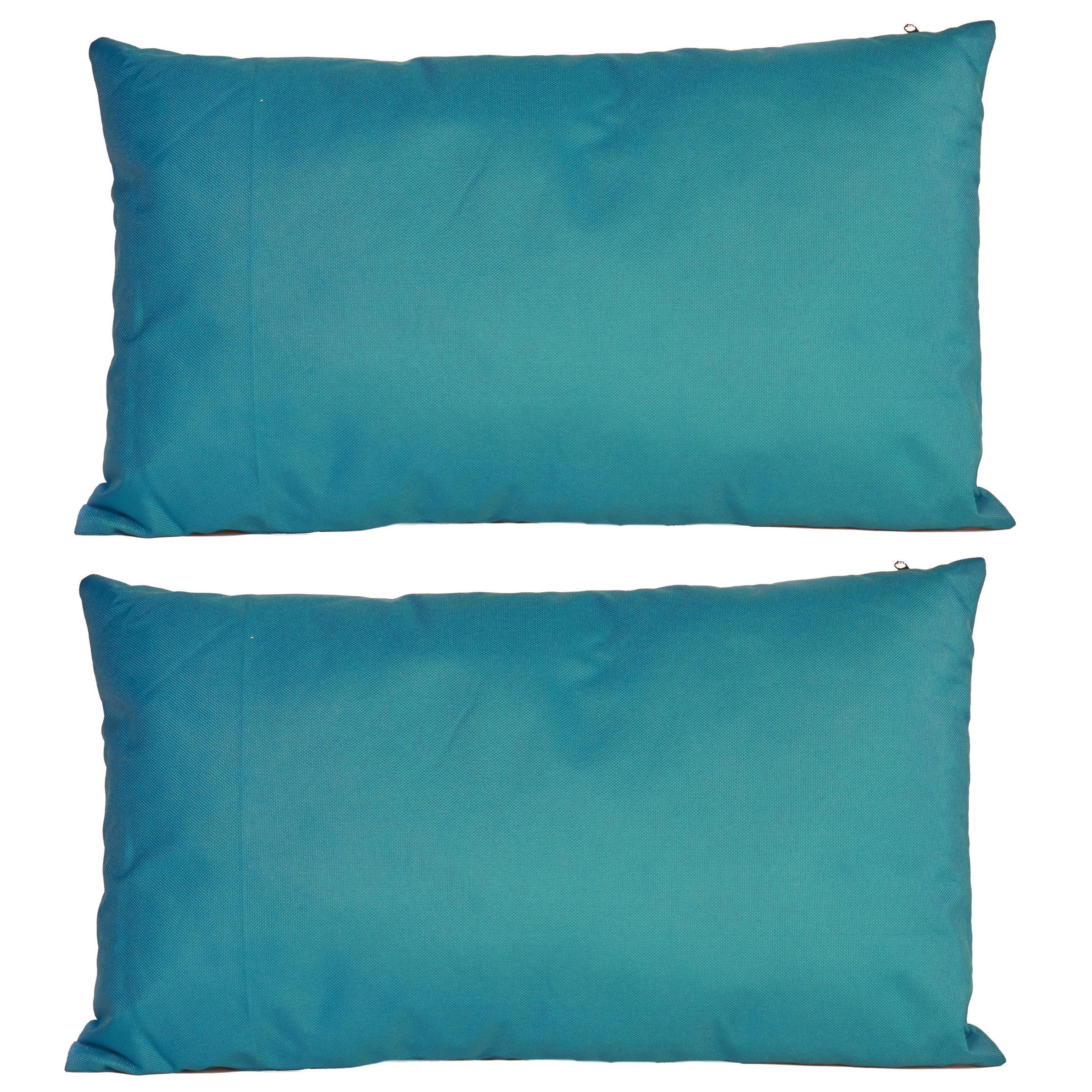 2x Bank-sier kussens voor binnen en buiten in de kleur petrol blauw 30 x 50 cm