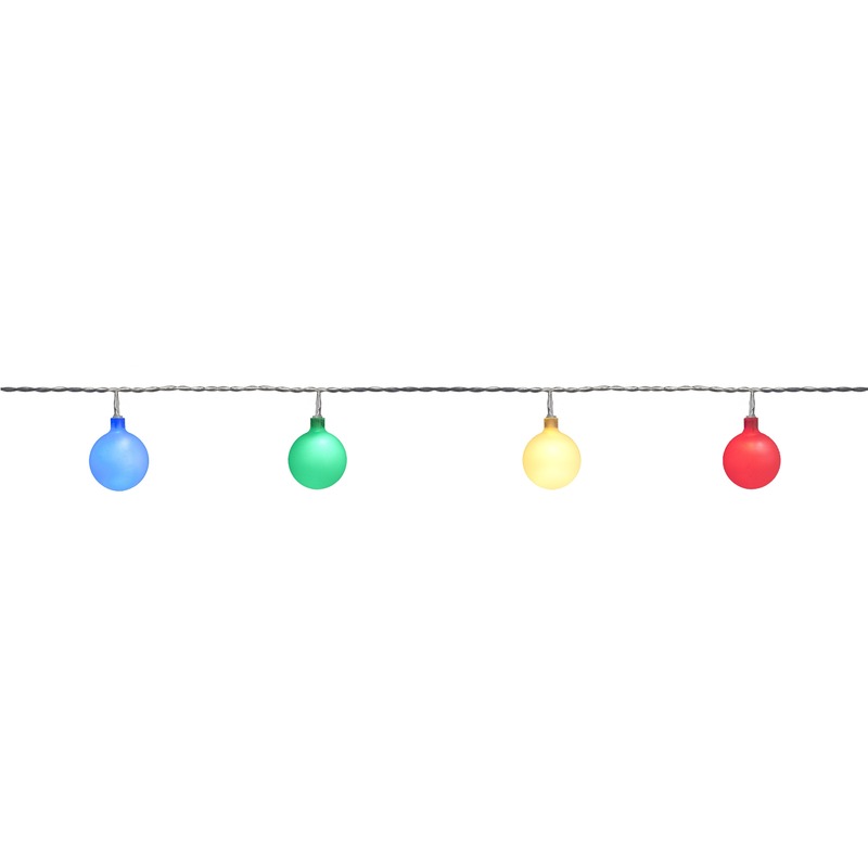 2x Buiten feestverlichting lichtsnoer gekleurde bolletjes 10 mtr