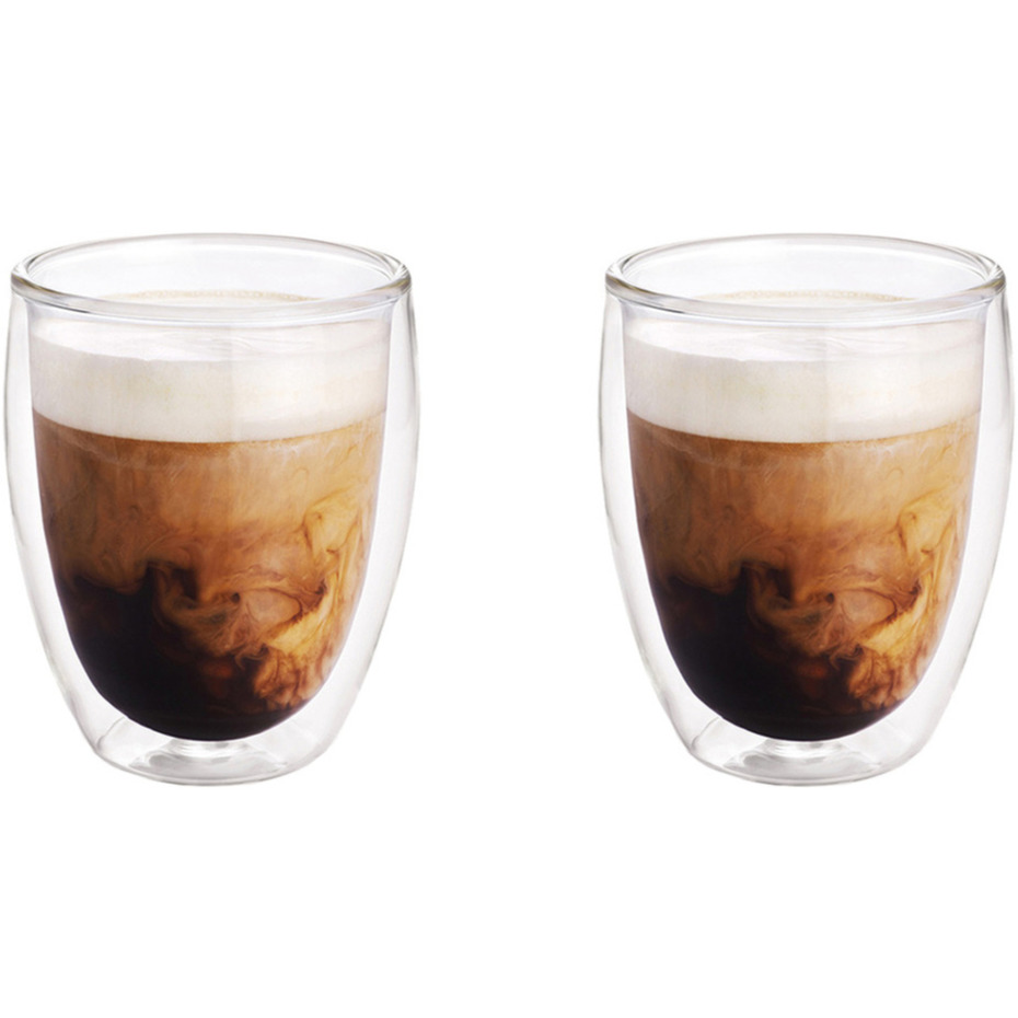 2x Dubbelwandige koffiekopjes-theeglazen 300 ml