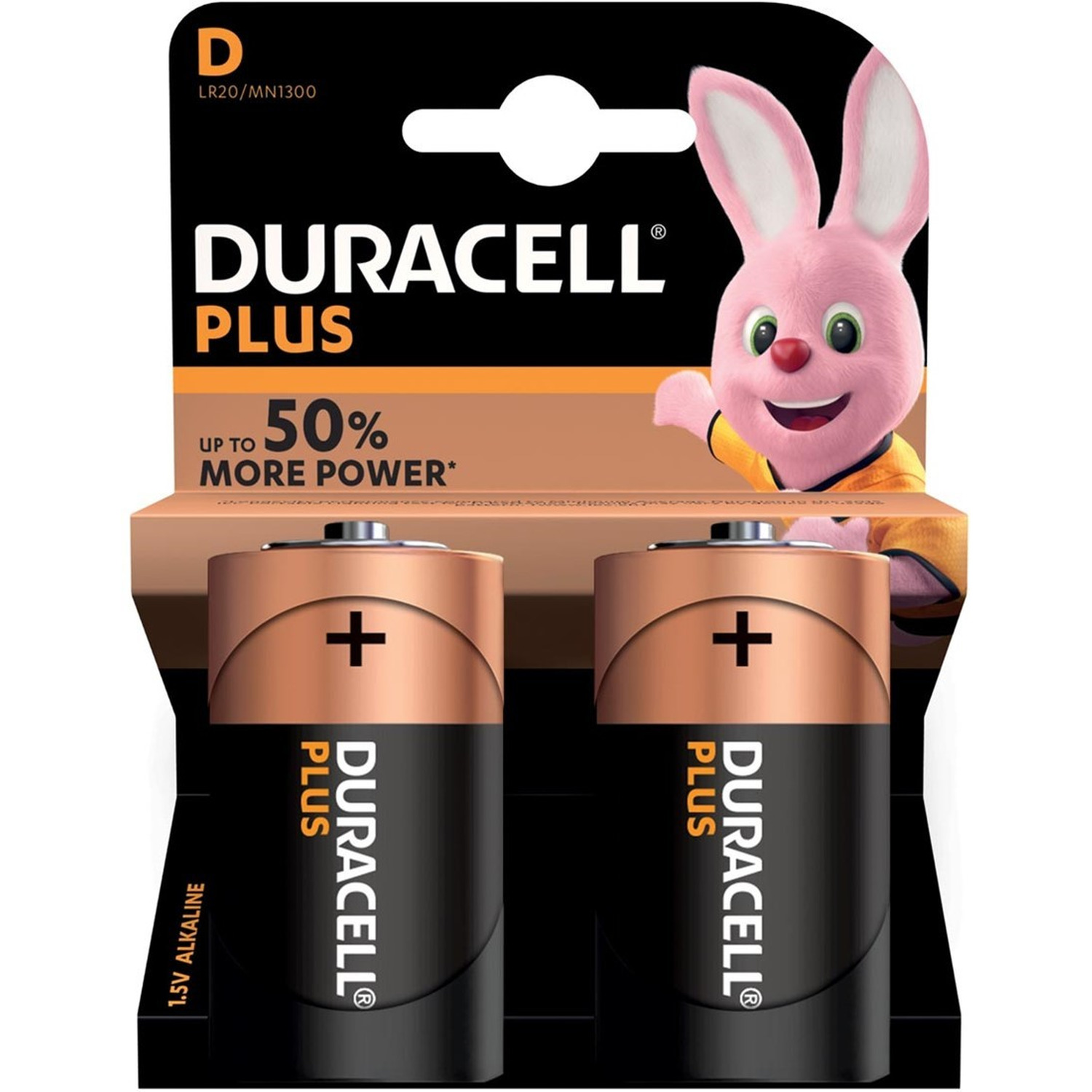 2x Duracell D Plus batterijen alkaline LR20 MN1300 1.5 V -