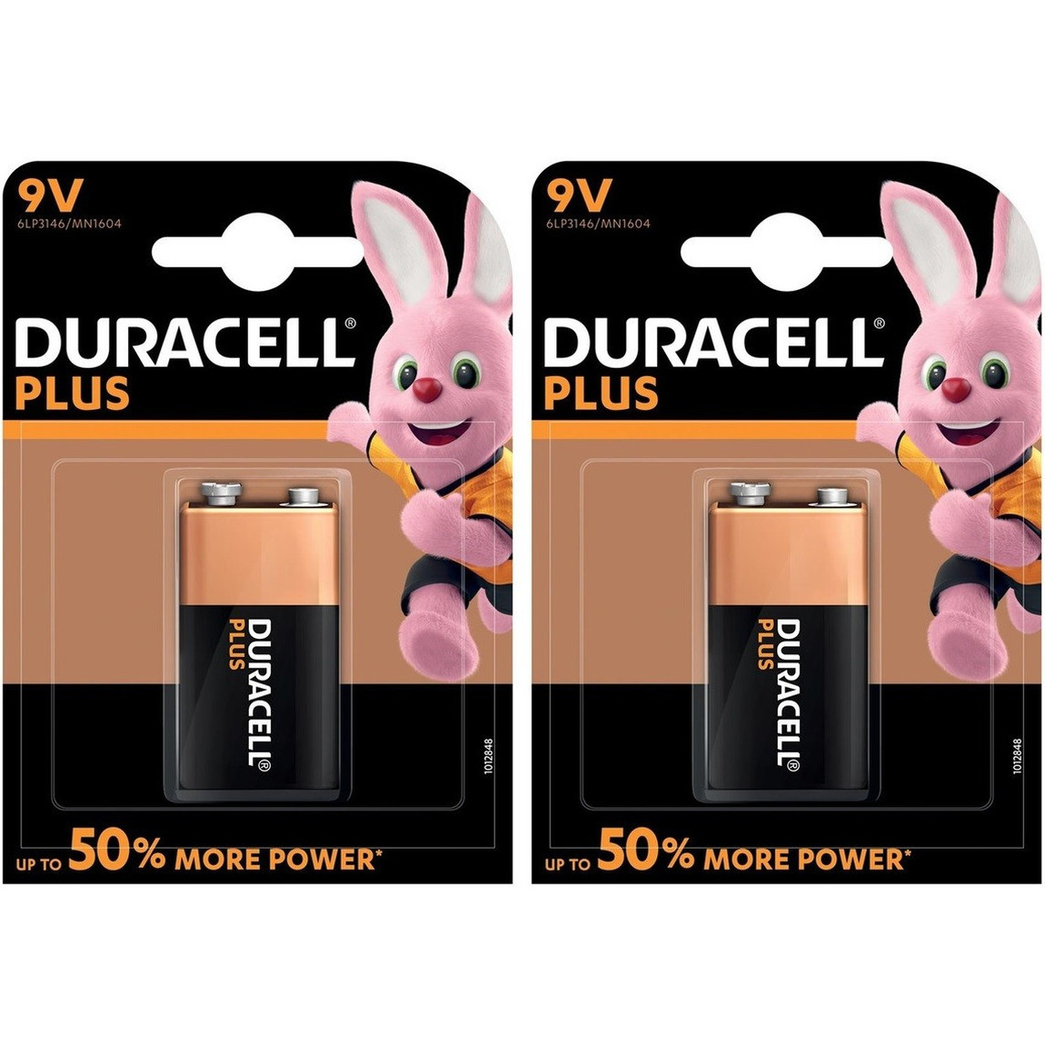 2x Duracell V9 Plus batterijen alkaline LR61 9 V
